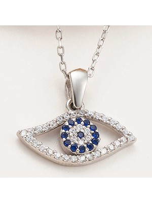 Siv Ticaret 925 Ayar Gümüş Nazarlı Göz Kadın Kolye