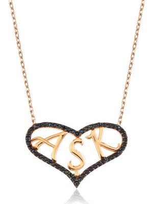 Siv Ticaret 925 Ayar Gümüş Kalpli Aşk Kadın Gümüş Kolye