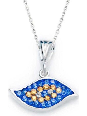 Siv Ticaret 925 Ayar Gümüş Nazar Gözlü Kadın Gümüş Kolye