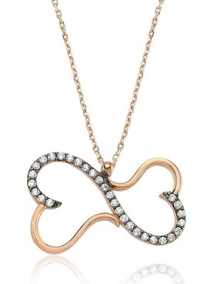 Siv Ticaret 925 Ayar Gümüş Kalpli Sonsuzluk Kolye