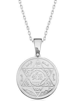 Siv Ticaret ​925 Ayar Gümüş Süleyman Mührü Gümüş Kolye