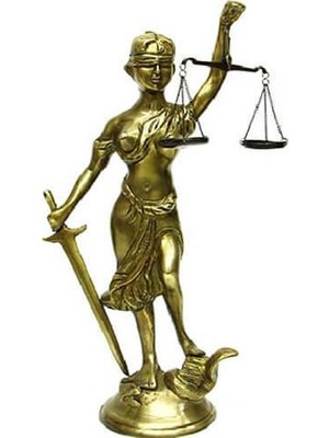 Siv Ticaret Adalet Kadını Biblo Terazili Dekoratif Hediyelik