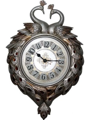 Siv Ticaret Duvara Asmalı Tavuskuşu Saat Dekoratif Hediyelik