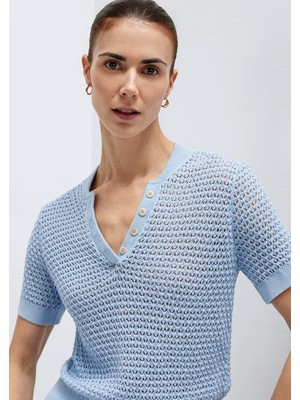 Mavi Kısa Kollu Mavi Triko 1710886-90160