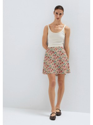 Mavi Çiçek Baskılı Etek 1310888-85577