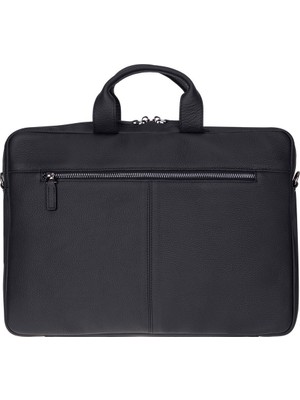 BloominBag Bloom Urban Shell Pro 16" Noir Black Hakiki Deri Laptop / Macbook Çantası