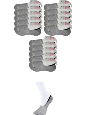 Pileli Store Pilelistore Gri Kadın Babet Çorap 15 Çift