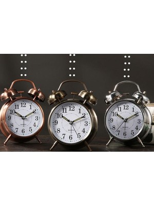 Siv Ticaret Metal Masaüstü Işıklı Çalar Saat Büyük Boy
