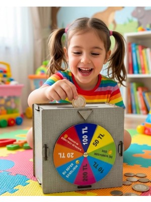 İlkyaz Fashion Eğlenceli Para Biriktirme Kumbarası Şans Çarklı Tasarım