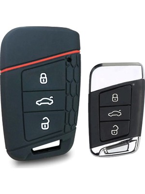 Nil Avm Volkswagen Passat Arteon Tiguan Polo Uyumlu Silikon Oto Anahtar Kumanda Kabı Siyah