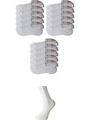 Pileli Store Pilelistore Beyaz Kadın Babet Çorap 15 Çift