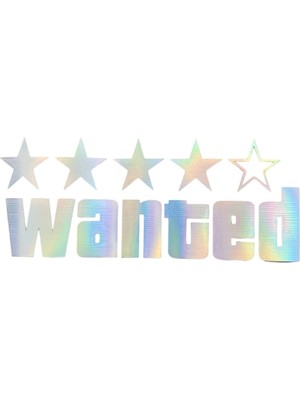 Nil Avm Wanted Yazılı Hologram Efektli Cam Stickeri 20X9CM