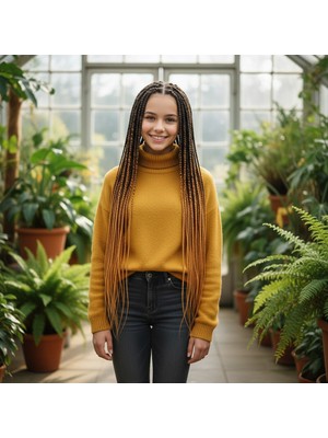 Luord-Store Afrika Örgüsü Rasta Için Sen Ombreli / Siyah / Hardal Sarı