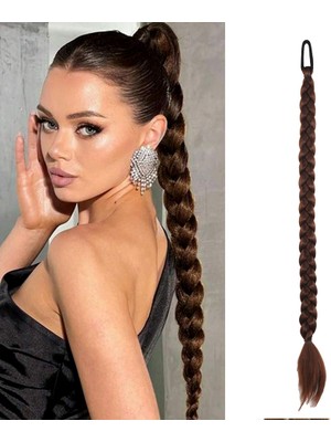 Luord-Store Ikili Örgü Lastik Tokalı At Kuyruğu / Çikolata Kahve