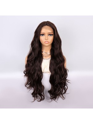 Luord-Store Kahverengi Uzun Daalı Fiber Sen Tül Peruk