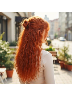 Luord-Store Fiber Sen Kabarık Daalı Yarım Ay + 2 Yan Çıt Çıt / Bakır