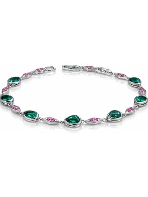 Nur Silver Zümrüt Baharı Çelik Bileklik - NUR-BL92529
