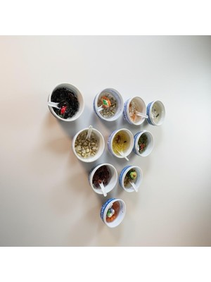 Vitrin Accessories Gerçeksi Çorba ve Yemek Kaseli Magnet Seti Mutfak, Buzdolabı, Ofis ve Hediye Için Dekoratif Ürün 6 Adet