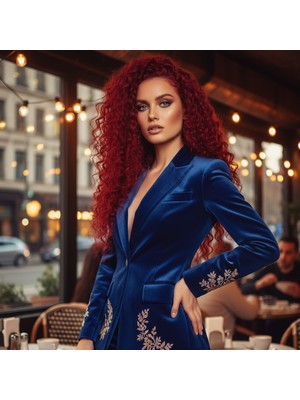 Luord-Store Gerçek Front Lace Tül Peruk / Derin Daalı / Kızıl 70/75CM