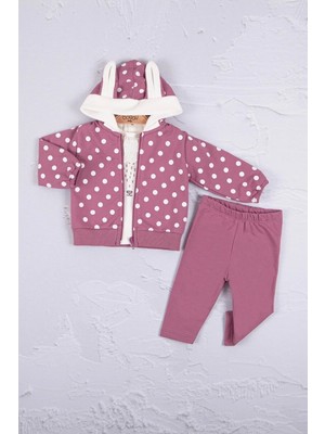 Luord-Store Tşan Kulaklı Puanlı 3'lü Kız Bebek Takım