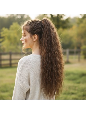 Luord-Store Tokalı Kabarık Daalı At Kuyruğu / Kumral