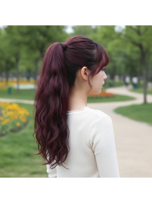 Luord-Store Bağlamalı Daalı At Kuyruğu / Koyu Kızıl