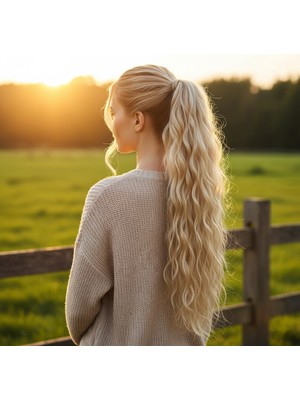 Luord-Store Bağlamalı Kabarık Daalı At Kuyruğu / Kumral Beyaz Platin Röfleli