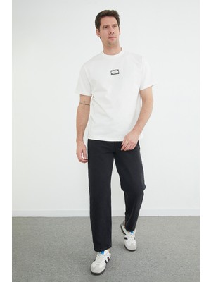 FullaModa Fermuarlı Baggy Jean