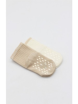 Nessi World Çemberli Basic Penye Kaymaz Soket Çorap 2li 10146 Bej