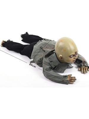 Siv Ticaret Sesli Işıklı ve Sensörlü Yerde Emekleyen Hareketli Bebek Hayalet Zombi Dekor 30X85 cm