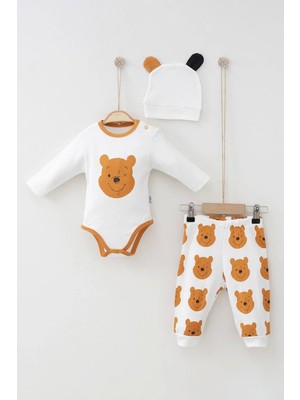 Luord-Store Ayıcık Desenli Şapkalı Erkek Bebek Takım