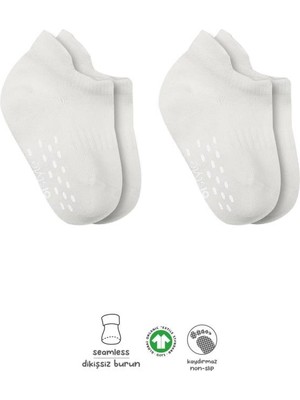 NW NessiWorld 2'li Sneakers Kaymaz Basic Penye Çorap 20103 Ekru Ekru