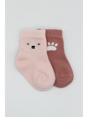 Freedom Storee Nessiworld Bear Penye Soket Çorap 2'li BS10116 Pembe(Adet Fiyatıdır)