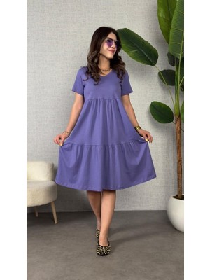 Sun & North Sun&north Kadın Kısa Kollu V Yakalı Viskon Elbise