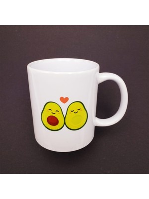 Siv Ticaret Sevimli Avokado Çift Baskılı Kupa Bardak