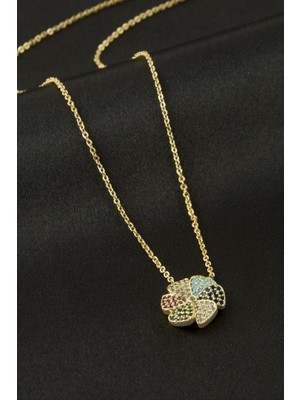 Zero Land Muratech Papatya Zirkon Taşlı Kolye - Sarı