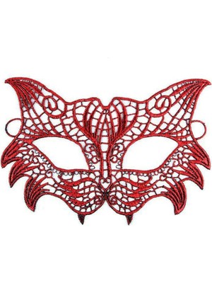 Nessi World Kırmızı Dantel Masquerade Maskesi 8 No