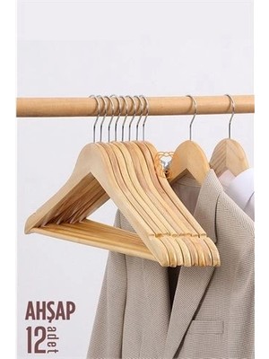Luord-Store Ahşap Elbise Askısı 12 Adet Montague 719133