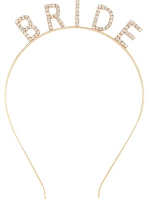 Luord-Store Altın Gold Renk Bekarlığa Veda Kristal Taş Bride Tacı Ithal 16X10 cm