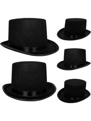 Luord-Store Ikinci Kalite Yetişkinler Için Siyah Renk Ringmaster Sihirbaz Şapkası Fötr Şapka 15 cm