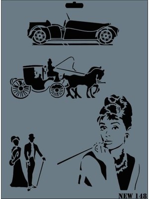 Luord-Store New Seri N-148 Stencil 35X25 cm