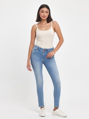 LTB Maxıme Dar Paça Orta Bel Mid Indigo Jean Pantolon