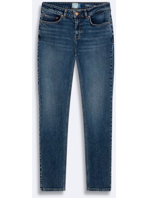 LTB Elıana B Düz Paça Orta Bel Mid Indigo Jean Pantolon