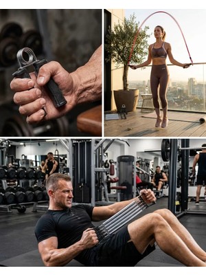 İlkyaz Fashion Çok Amaçlı Spor Seti Atlama Ipi El Yayı Karın Kas Aleti ILKYZHB-RS3455