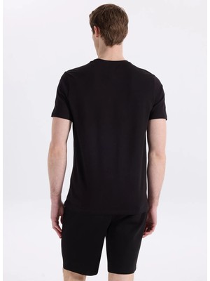 Jeep Siyah Erkek Relaxed Baskılı T-Shirt J6SM-TST7481
