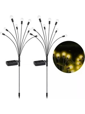 Senson 2'li Solar Bahçe Aydınlatması 8 Ledli 2 Modlu Rgb