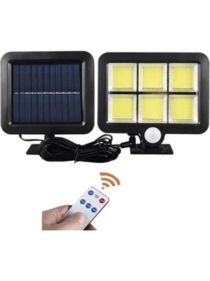 Senson 120 Cob LED Solar Panelli 3 Modlu Duvar Lambası Uzaktan Kumandalı MZ-302K