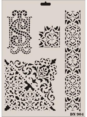 Luord-Store Dantel Seri DN-904 Stencil 35X25 cm