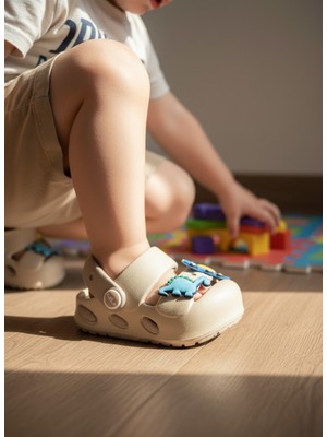 Kidessa 2246-AKINAL Unisex Bebek Figürlü Ultra Yumuşak Esnek Kaymaz Tabanlı Sandalet Terlik - NKT02246-VIZON-25-26