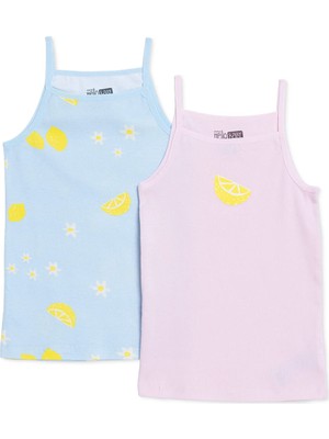 Hellobaby Kız Bebek 2li Atlet Çiçek Baskılı Bisiklet Yaka Sleeveless